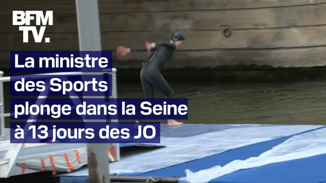 Amélie Oudéa-Castera plonge dans la Seine, à 13 jours des Jeux olympiques
