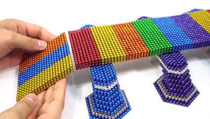 ASMR - How To Make Suspension Bridge Model from Magnetic Balls 100% Satisfied