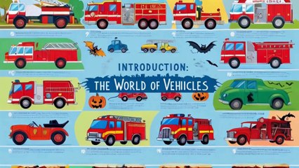 Wheels On The Fire Truck + More Halloween Vehicles Songs and Cartoon Videos for Kids