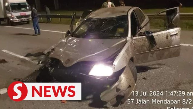 Three highway workers killed, one hurt after car rams into them on NKVE