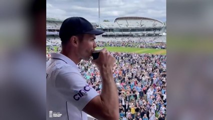 James Anderson downs pint as 21-year Test career comes to end
