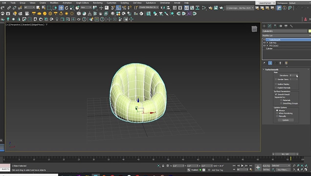 "Create a Sofa Chair in Less Than 2 Minutes | Easy 3ds Max Tutorial"