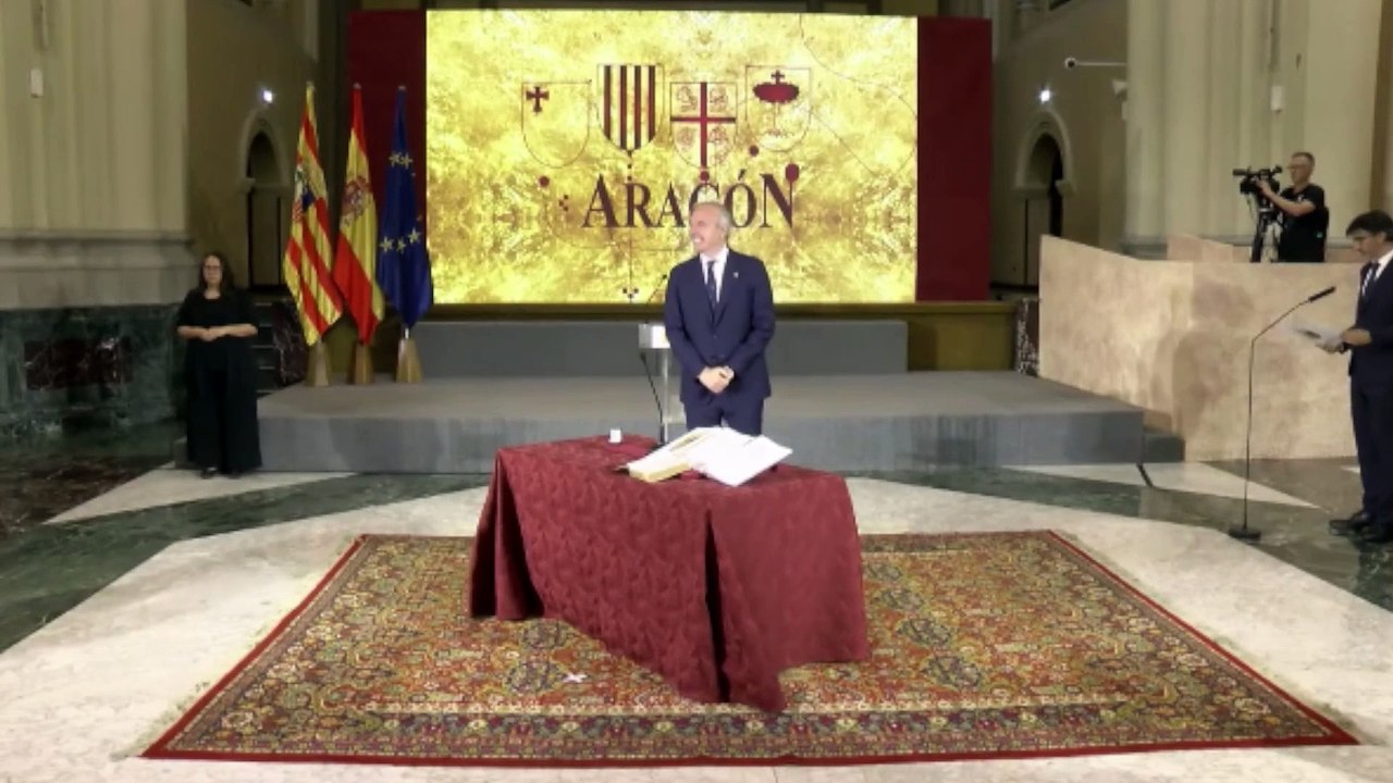 Consejeros del Gobierno de Aragón toman posesión tras la reestructuración por la salida de Vox