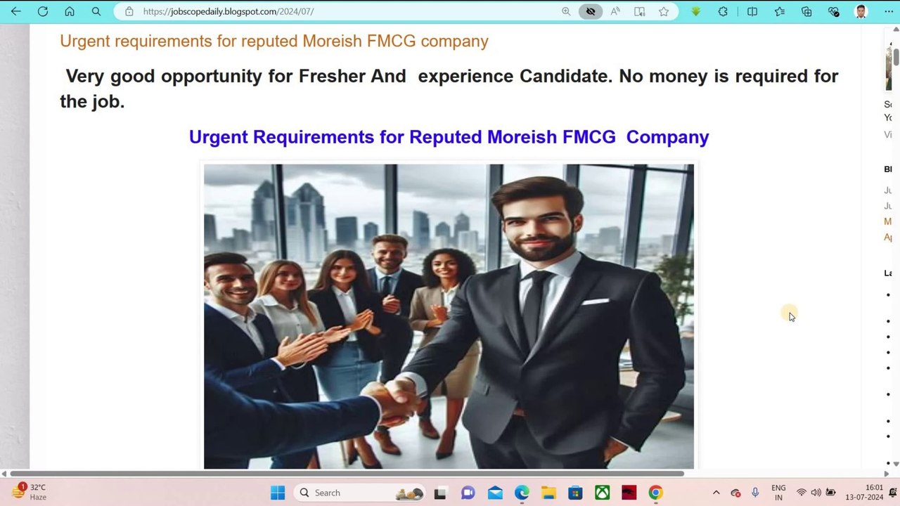 প্রাইভেট কোম্পানিতে চাকরি | Urgent Job Moreish FMCG Company | New Dealer Executive  | Private Company Job Vacancy