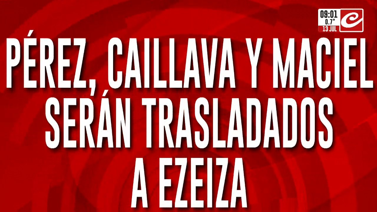 Caso Loan: Pérez, Caillava y Maciel serán trasladados al penal de Ezeiza