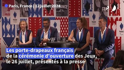 JO-2024: les porte-drapeaux olympiques et paralympiques présentés à la presse