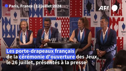 JO-2024: les porte-drapeaux olympiques et paralympiques présentés à la presse