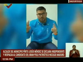 Alcalde del Municipio Píritu Jesús Méndez anuncia su respaldo al candidato Nicolás Maduro