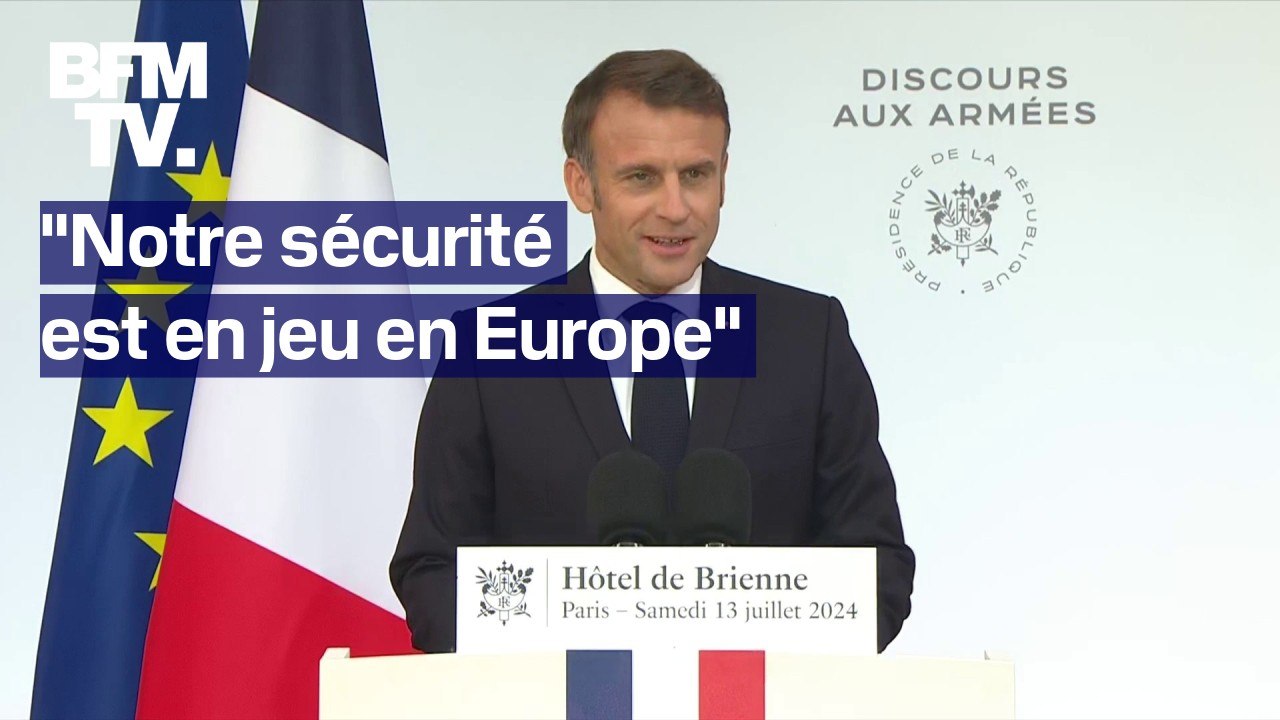 Emmanuel Macron a tenu son discours aux Armées à l'Hôtel de Brienne ce samedi 13 juillet 2024