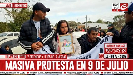 Un mes sin Loan: la familia del pequeño encabeza masiva marcha en 9 de Julio