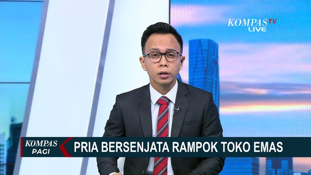 Terekam CCTV, Seorang Pria Bersenjata di Desa Payung Rampok Toko Emas