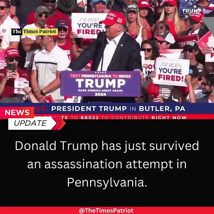 Donald Trump has just survived an assassination attempt in Pennsylvania. #DonaldTrump #Pennsylvania #BreakingNews