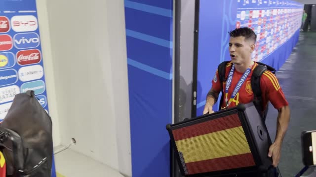 DJ Morata celebrates Spain's Euro triumph in style