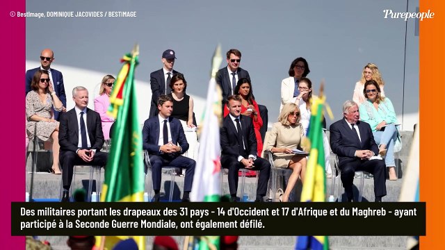 Brigitte Macron au 14 juillet, total look beige sobre et lunettes fumées pour une ambiance particulièrement tendue