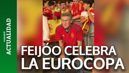 Feijóo y Almeida celebran la victoria de la Selección española en la Plaza de Colón