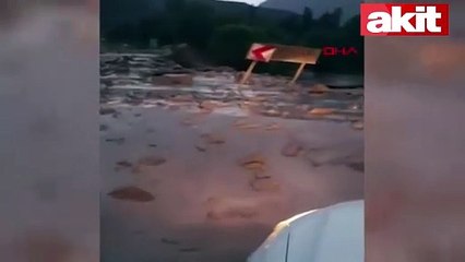 Heyelan aracı Tortum çayına sürükledi! Anne öldü, çocuğu kayıp