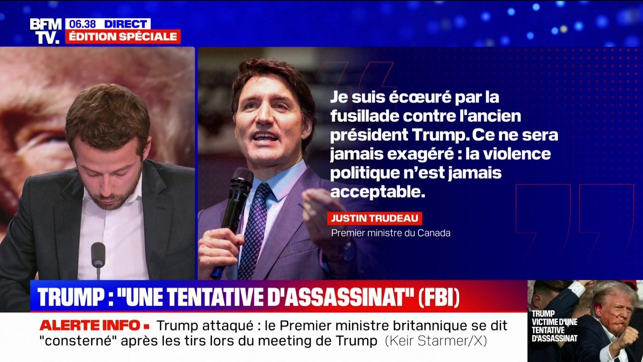 Barack Obama, Benjamin Netanyahu, Justin Trudeau: les réactions à l'international après l'attaque qui a visé Donald Trump