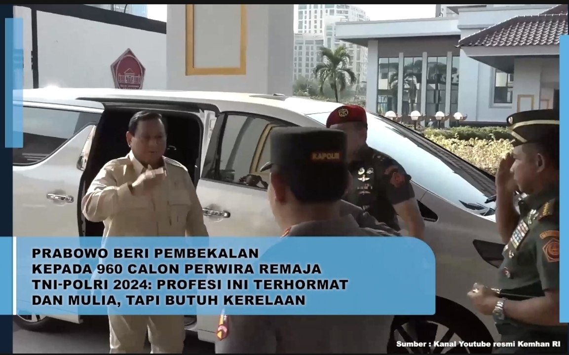 Prabowo Beri Pembekalan Kepada 960 Calon Perwira Remaja TNI-Polri 2024: Profesi Ini Terhormat dan Mulia, Tapi Butuh Kerelaan