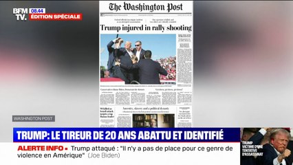 Les unes de la presse américaine consacrées à l'attaque contre Donald Trump