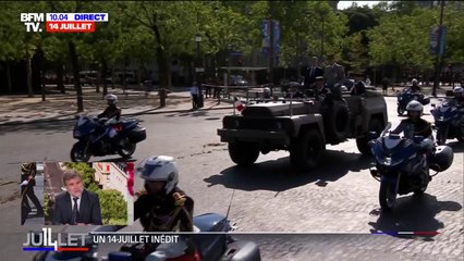 Emmanuel Macron est arrivé avenue Foch le défilé du 14-Juillet