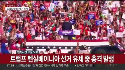 트럼프, 유세 중 총기 피격…총알 귀 관통했지만 괜찮다"
