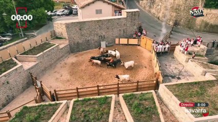 Octavo encierro de San Fermín con los temidos Miura