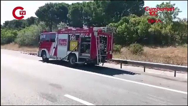 Büyükçekmece'de yakıt tankeri devrildi: Yol trafiğe kapatıldı!