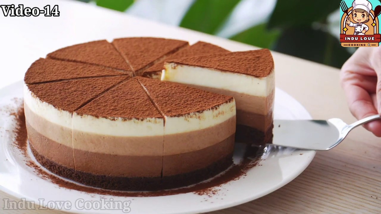 Rich And Fragrant Triple Chocolate Mousse Cake in good health and fitness. #indulovecooking