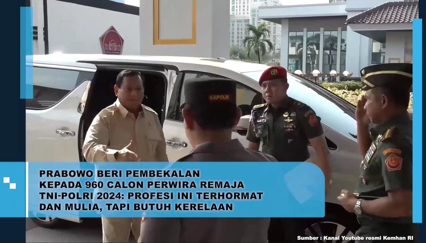 Prabowo Beri Pembekalan ke 906 Calon Perwira Remaja (Capaja) TNI-Polri