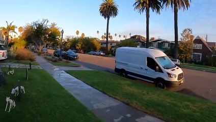 Halloween decorations and sunrise in Long Beach, California