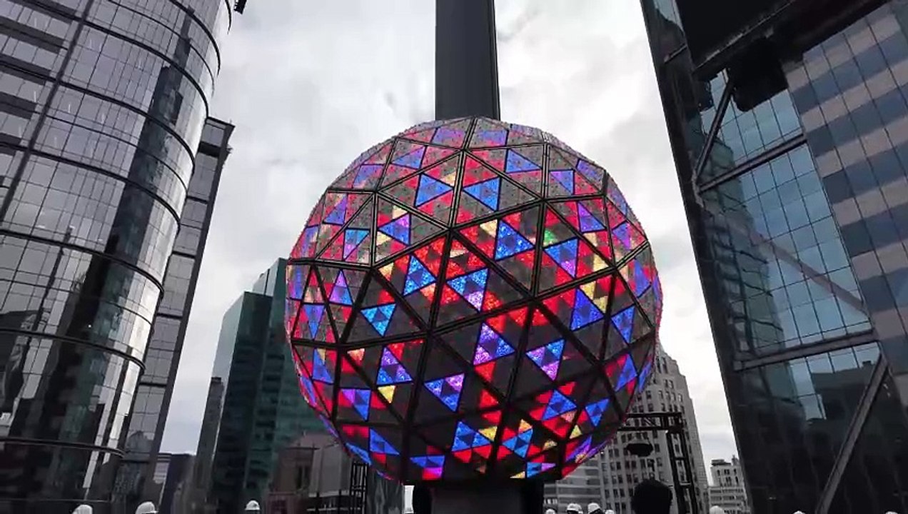 New Year's Eve ball drop test in Times Square, New York City.