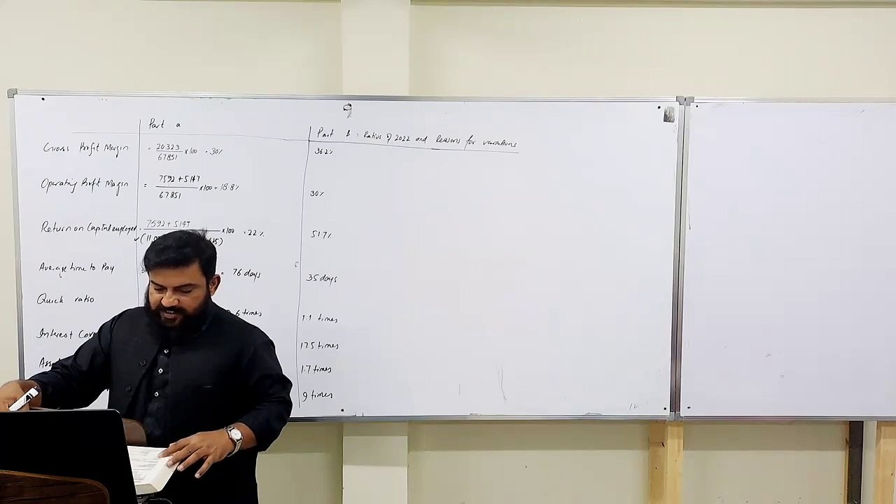 FAR 1 Ratios Lecture 03 B Whale limited Autumn 23