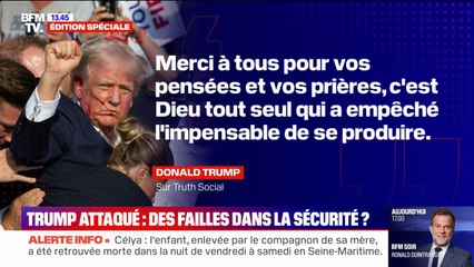 "C'est Dieu seul qui a empêché l'impensable de se produire": Donald Trump réagit à sa tentative d'assassinat