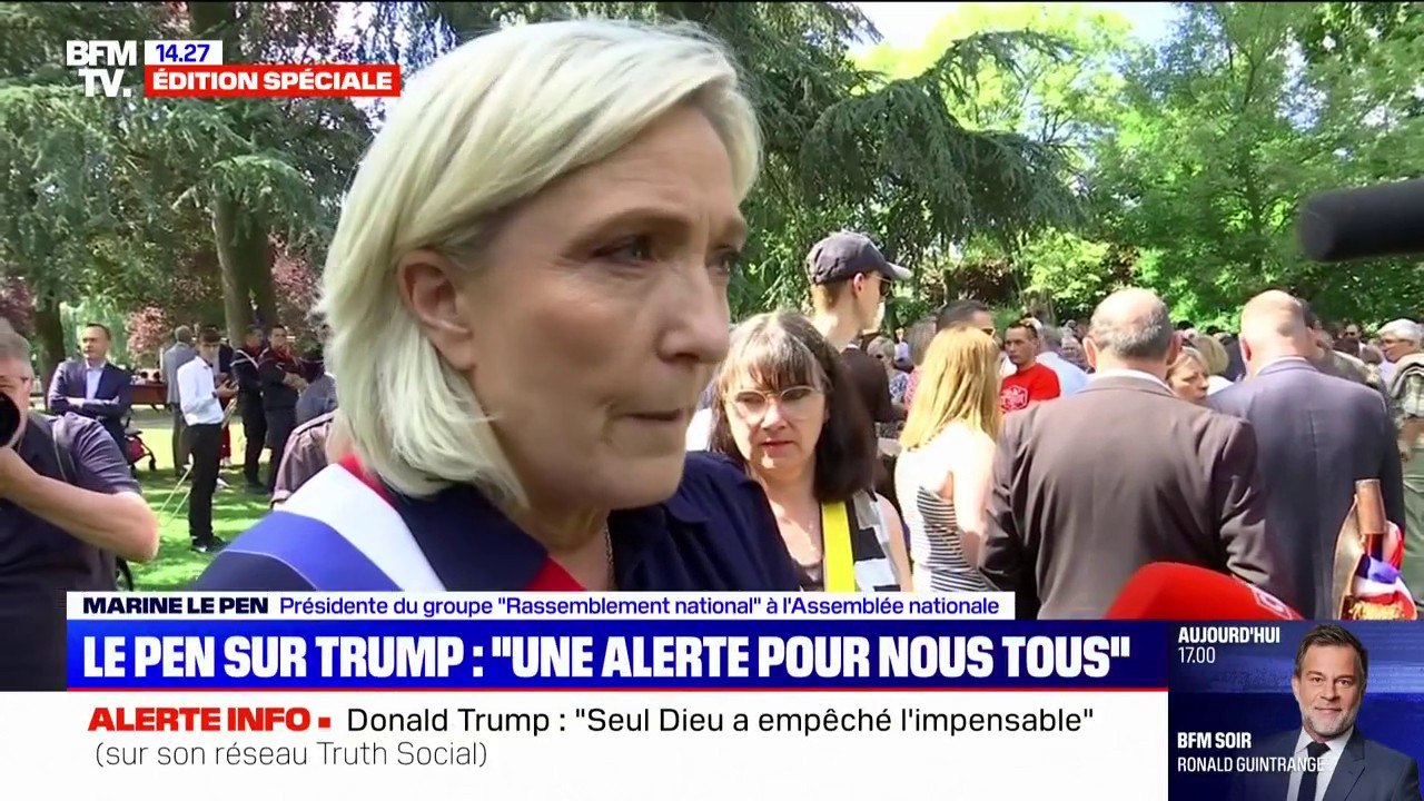 "C'est évidemment un attentat": Marine Le Pen réagit à la tentative d'assassinat contre Donald Trump
