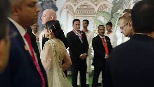 FIFA President Gianni Infantino and former Prime Minister of Austria Sebastian Kurz arrive with family at Anant Radhika Lagna #ARWeddingCelebrations