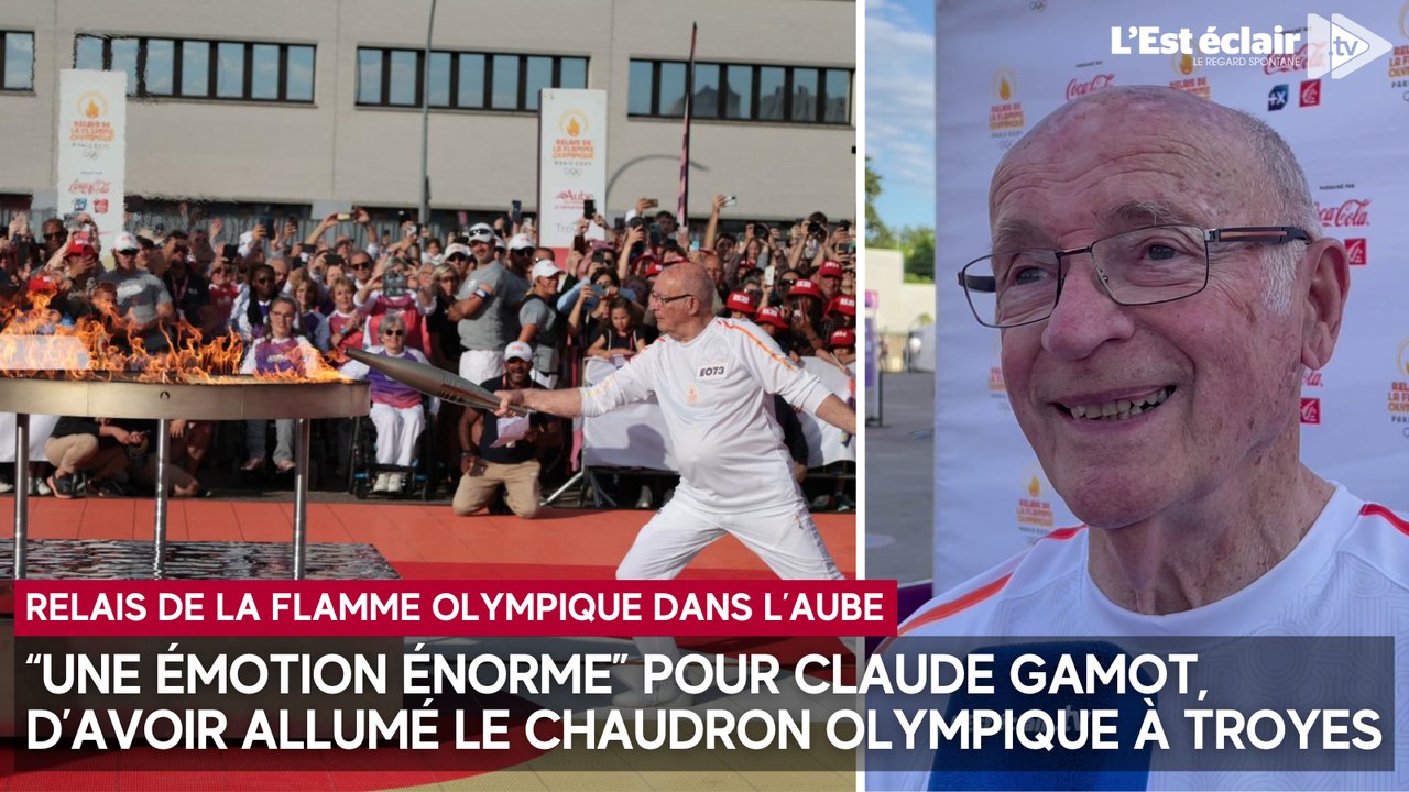 "Une émotion énorme" pour Claude Gamot, après avoir allumé le chaudron olympique à Troyes