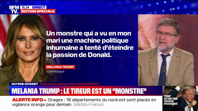 Donald Trump attaqué: Melania Trump a qualifié le tireur de monstre