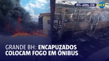 Homens encapuzados colocam fogo em ônibus em Santa Luzia