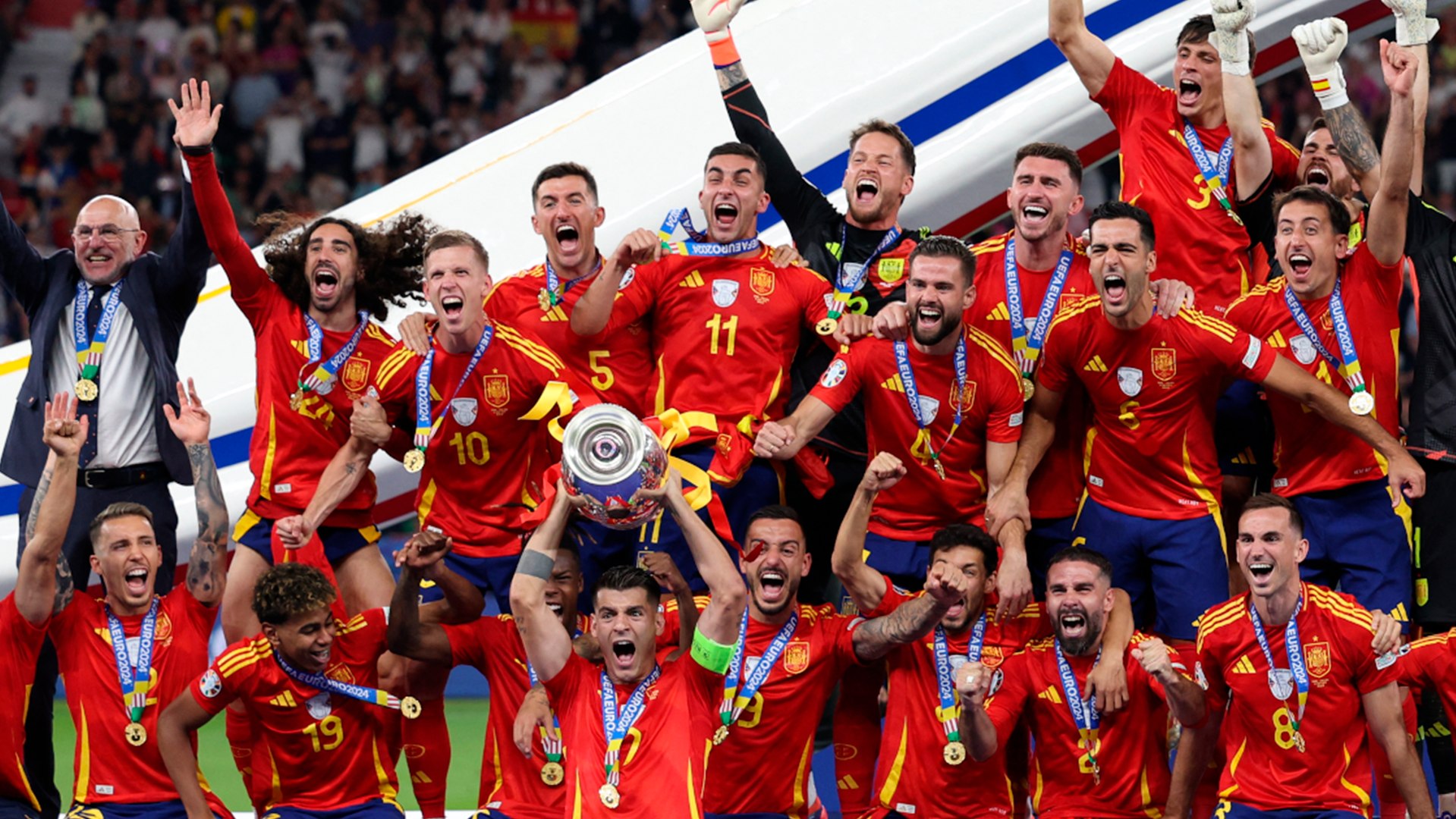 La bandera de Melilla en la semifinal de la Eurocopa España-Francia que