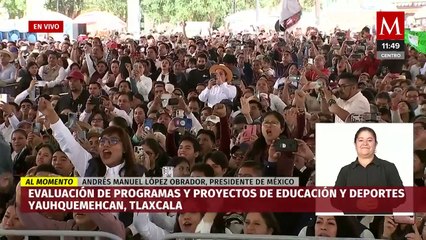 Video herunterladen: AMLO y Claudia Sheinbaum presiden la evaluación de programas de educación y deportes en Tlaxcala