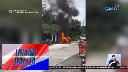 Kinukumpuning scooter-type na motorsiklo, nagliyab | Unang Balita