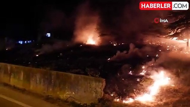 Ağaçlık alanda çıkan yangın evlere sıçramadan söndürüldü
