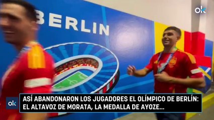 Así abandonaron los jugadores el Olímpico de Berlín: el altavoz de Morata, la medalla de Ayoze…