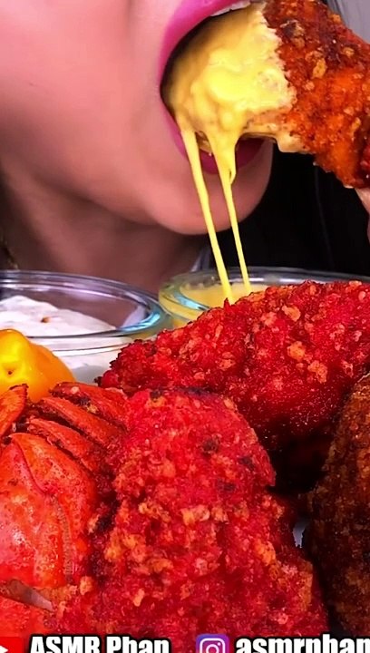 Giant Fried Lobster COVERED in Cheesy Hot Cheetos  #asmr #eating #food #shorts
