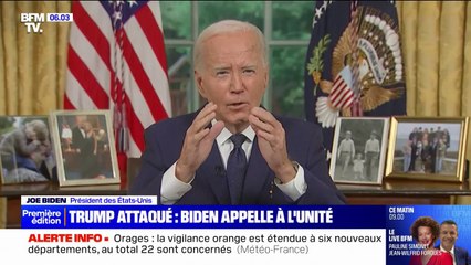 "Baisser la température": l'appel de Biden après la tentative d'assassinat contre Trump