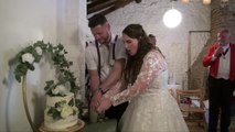 Knife Breaks as Newly Wed Couple Cut Slice of Cake