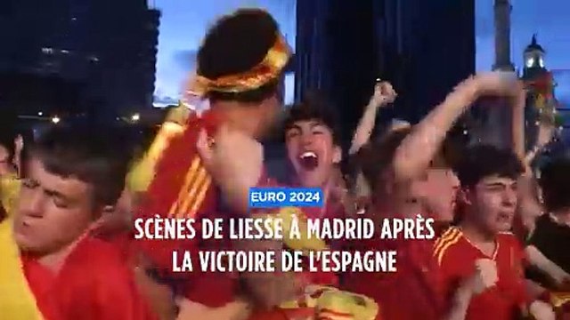 Scènes de liesse à Madrid après la victoire de l'Espagne à l'Euro 2024