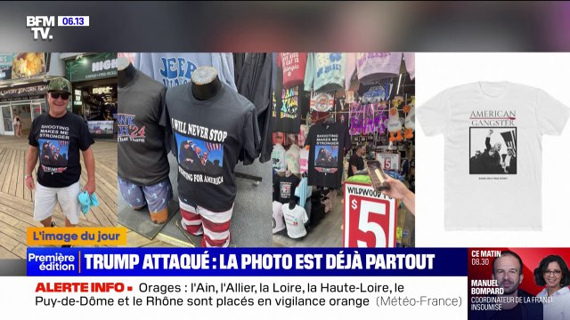 T-shirt, porte-clé, casquette... La photo de la tentative d'assassinat contre Donald Trump inspire déjà des produits dérivés