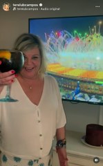 Terelu Campos no falla a su tradición: el 'copazo' con el que ha celebrado la victoria de España en la Eurocopa