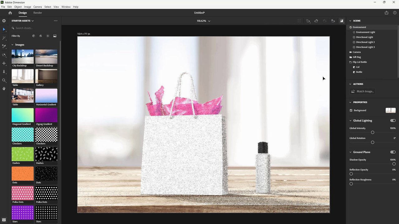 Adobe Dimension Course Section 23 Using Image Backgrounds and Alignment